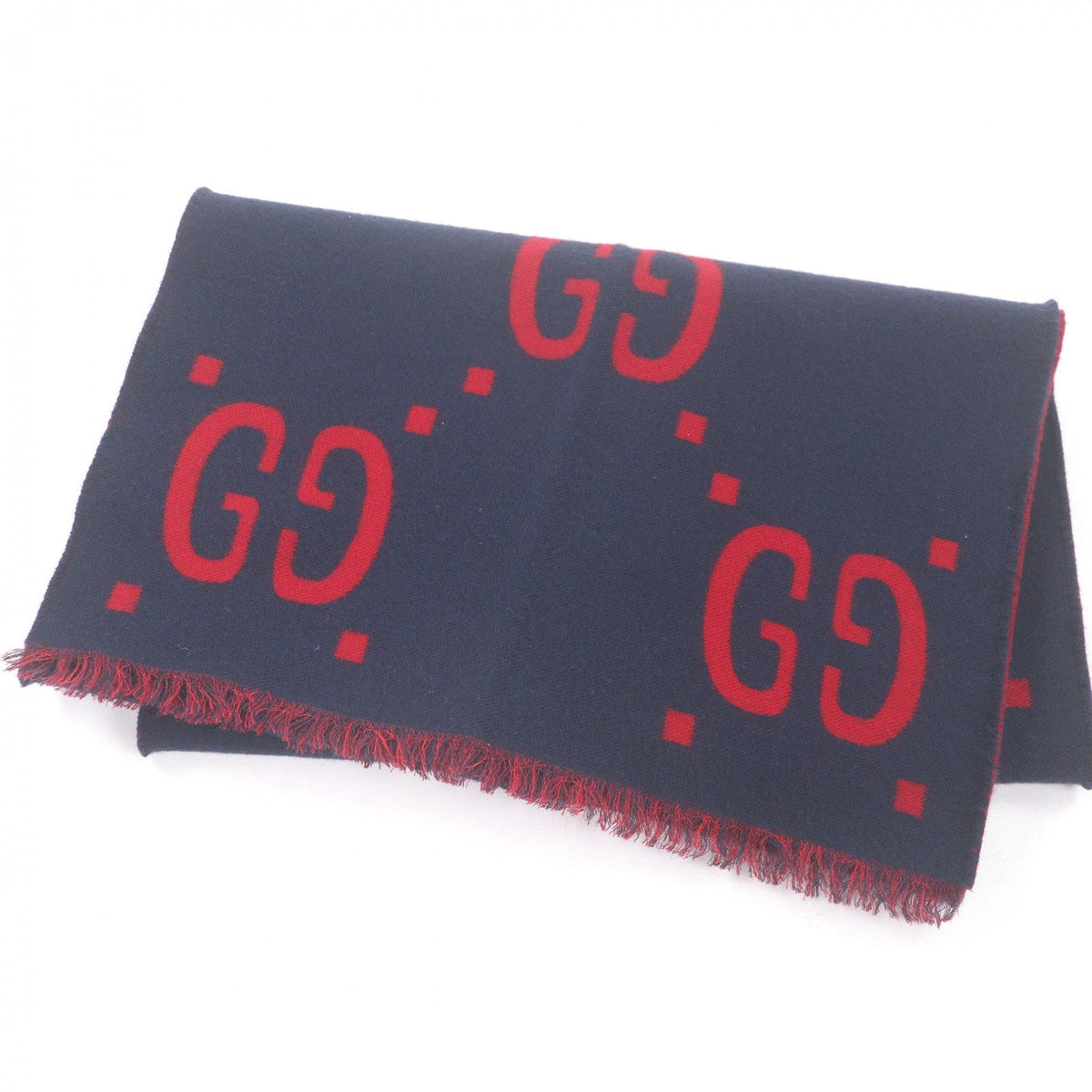 グッチ ジャンボGGジャカード ウールシルクマフラー
