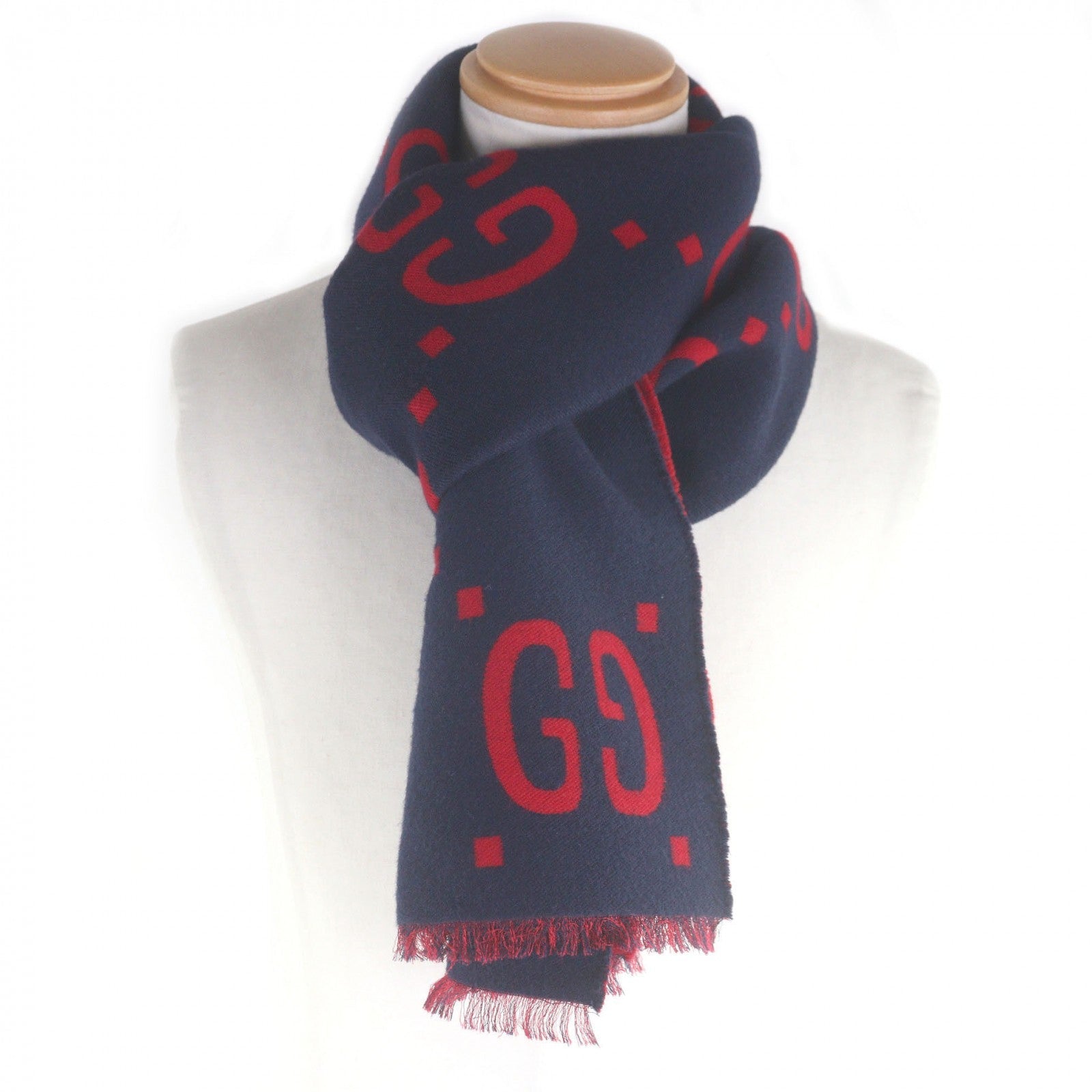 グッチ ジャンボGGジャカード ウールシルクマフラー
