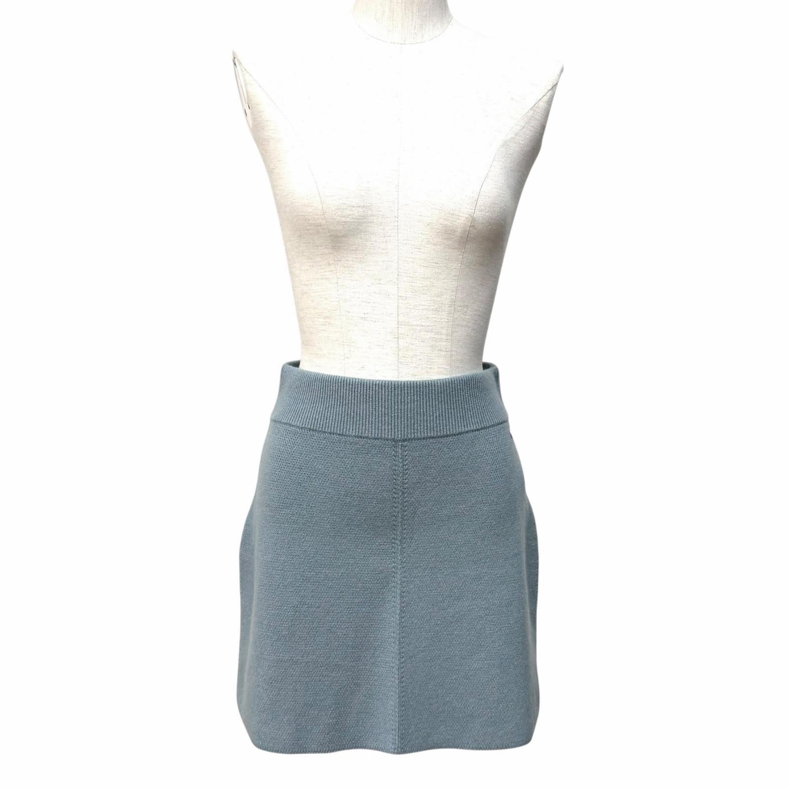 エルメス Serie Metal-trimmed trapezoid knit cashmere スカート38