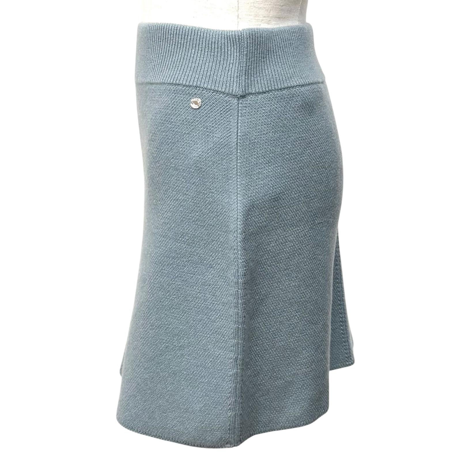 エルメス Serie Metal-trimmed trapezoid knit cashmere スカート38