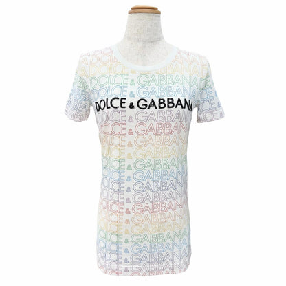 ドルチェ＆ガッバーナ Sequined Logo Print コットン半袖Tシャツ