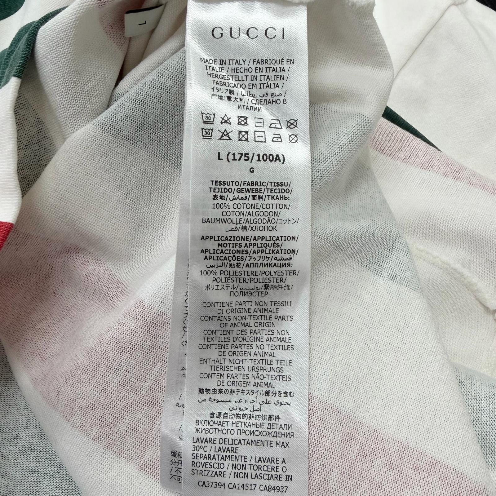 グッチ Webストライプ コットン長袖ポロシャツ