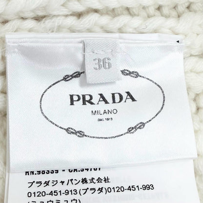 プラダ ラムファー ベルト付きニットコート