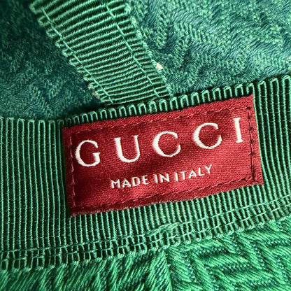 グッチ ロゴ刺繍ヘリンボーンバケットハット