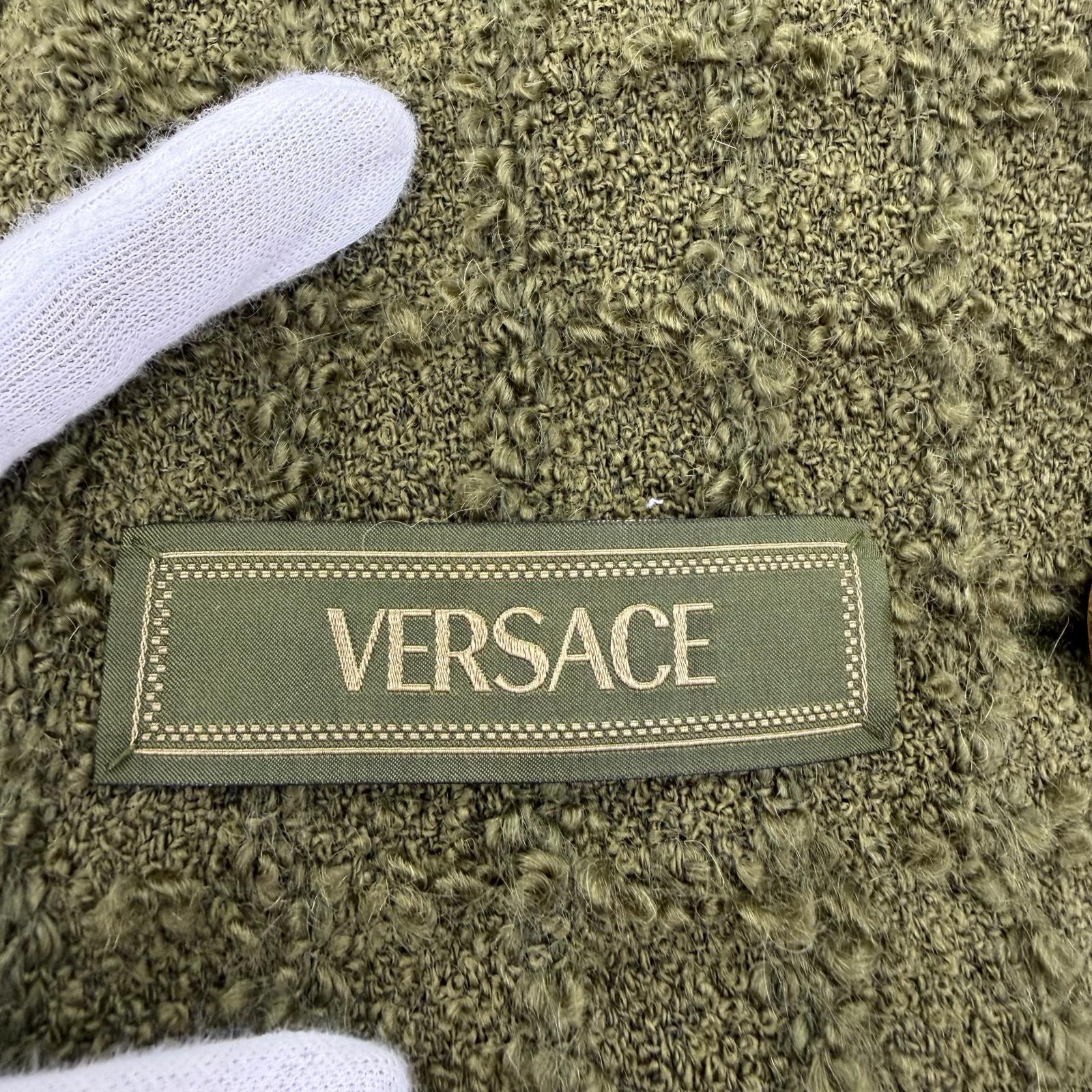 ヴェルサーチェ Heritage Medusa ツイードダブルブレストコート