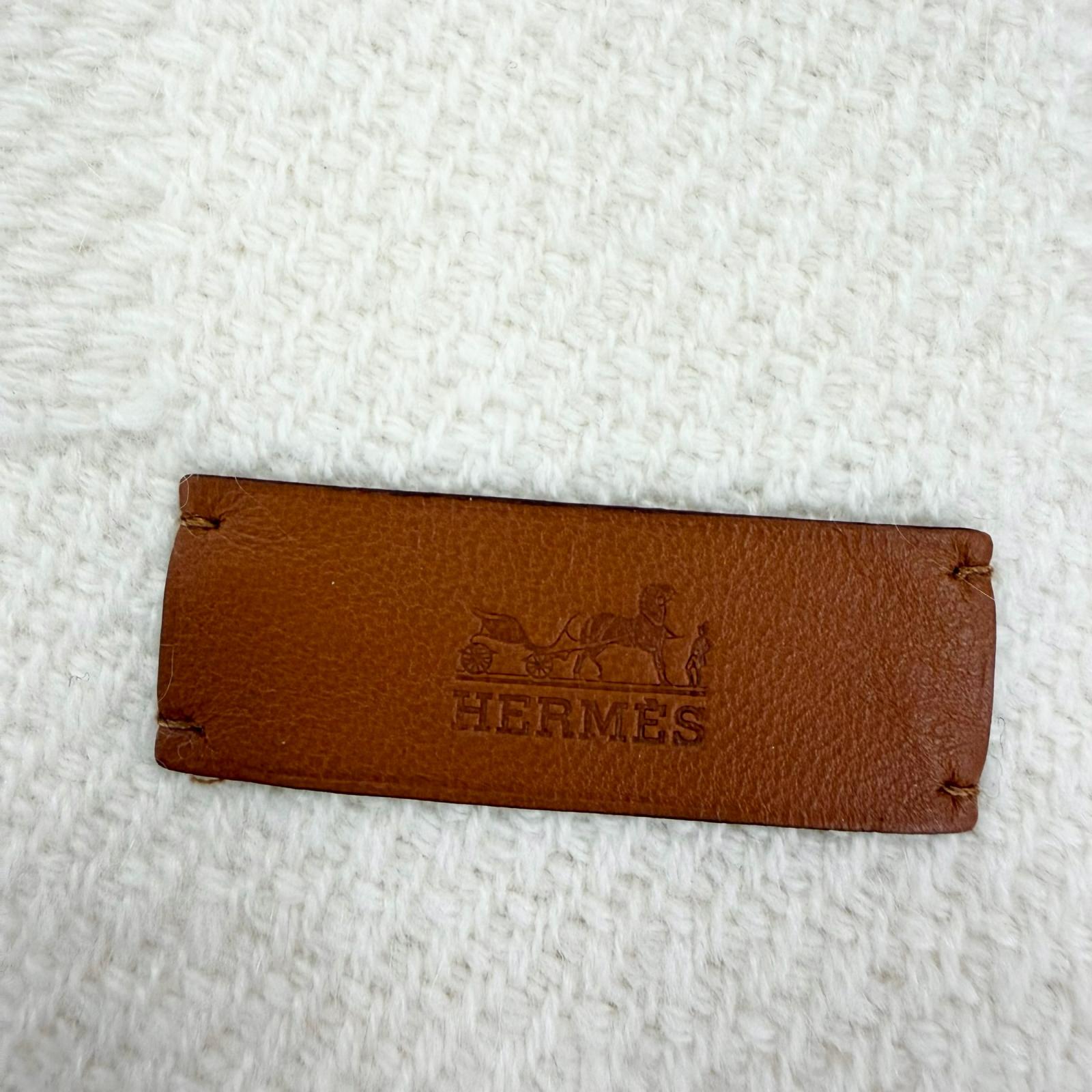 エルメス レイエH ラージロゴ レザーパッチ カシミヤショール