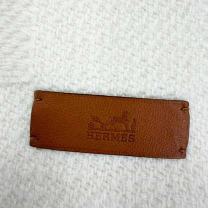 エルメス レイエH ラージロゴ レザーパッチ カシミヤショール