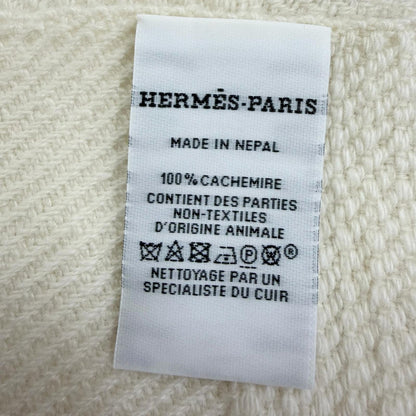 エルメス レイエH ラージロゴ レザーパッチ カシミヤショール
