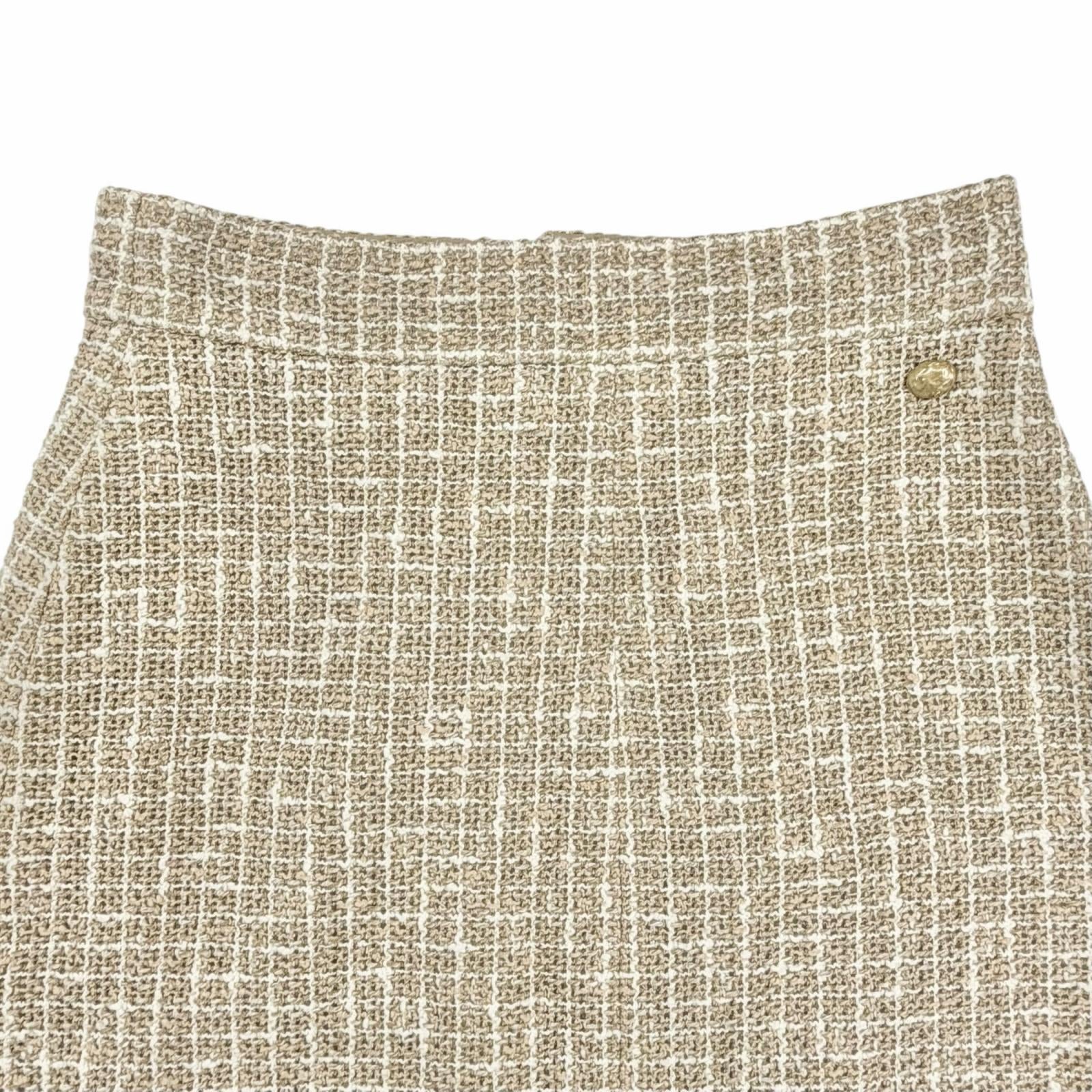 シャネル コットンリネンタイトスカート