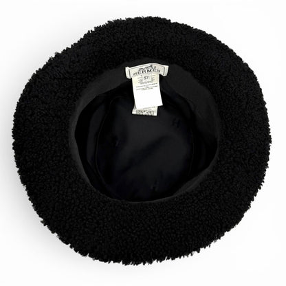 エルメス Fauve Crude Cell Patch Merino Mouton レザーハット57