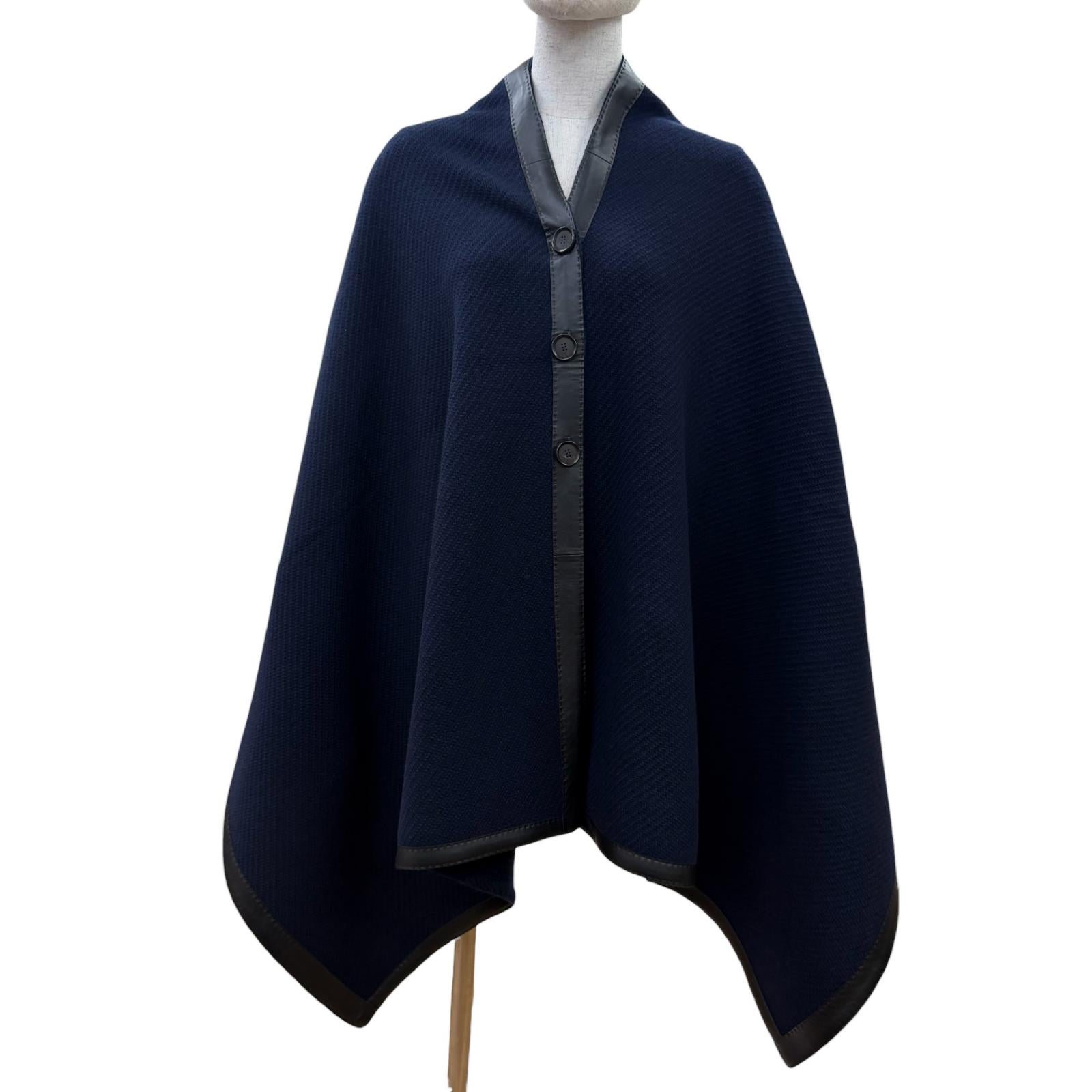 エルメス Hロゴ ウールカシミヤポンチョ