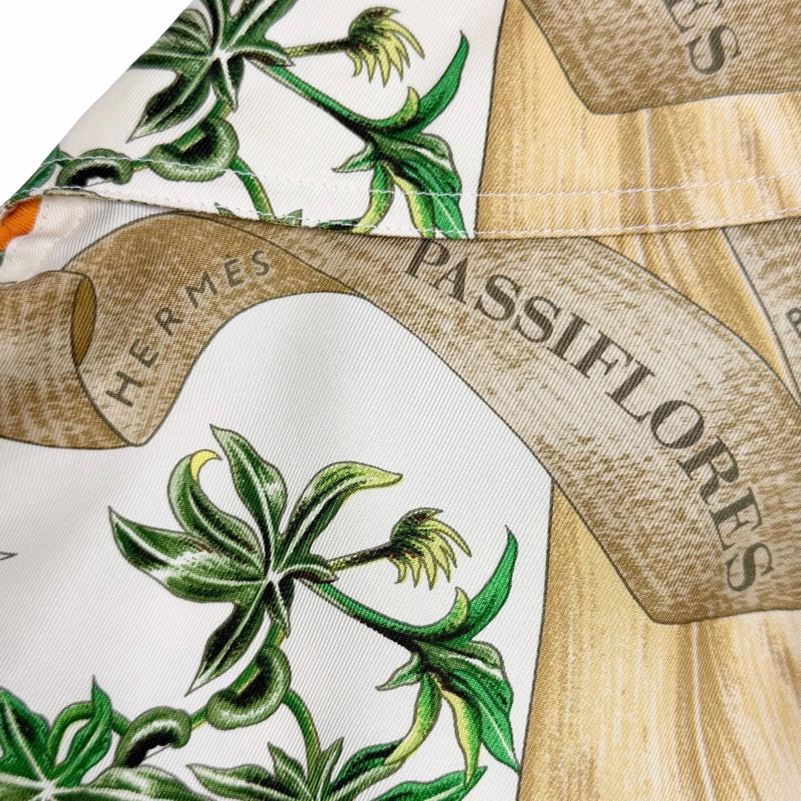 エルメス Passiflores Passion Flower シルクシャツ36