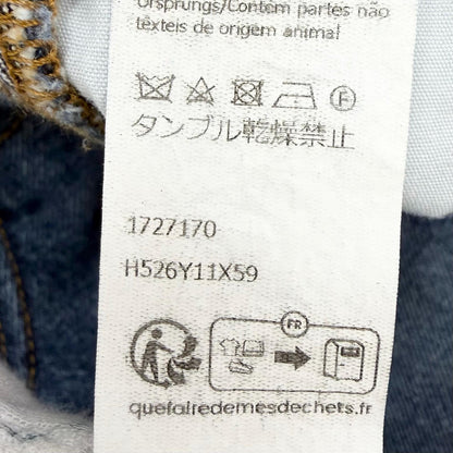 ロエベ アシンメトリーデニム カーフレザーロゴ パンツ