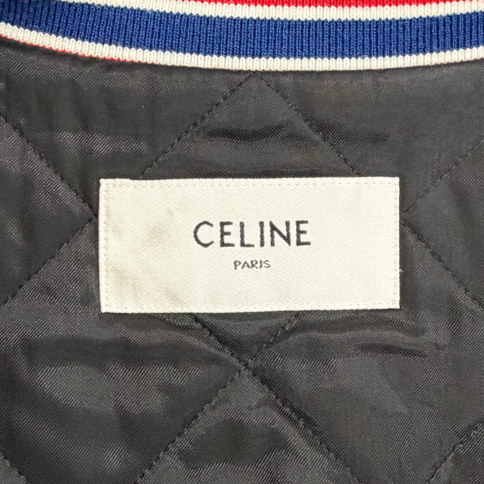 セリーヌ Stajan Classic Teddy Jacket トリオンフ ウールレザージャケット