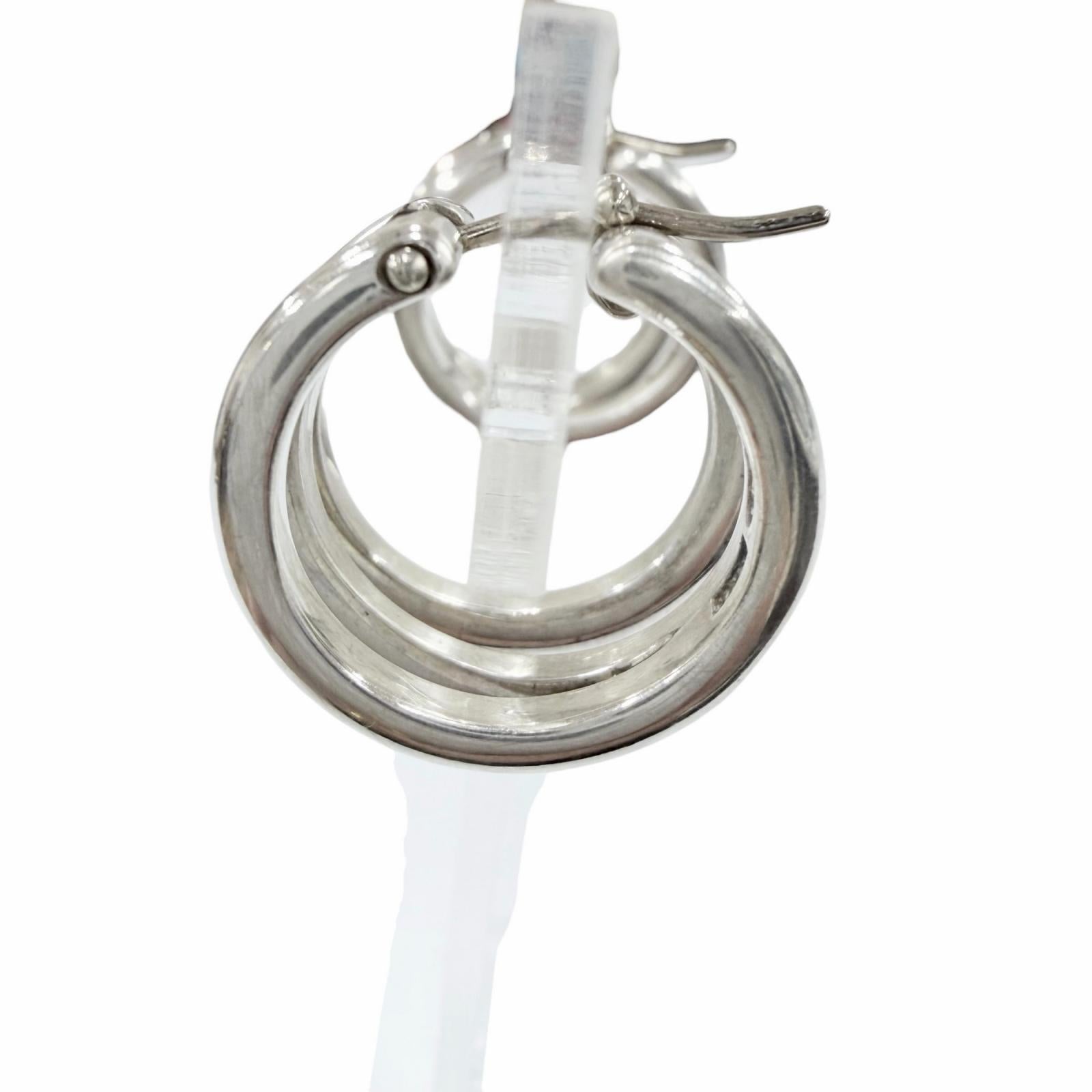 ティファニー Diagonal Hoop シルバー ピアス