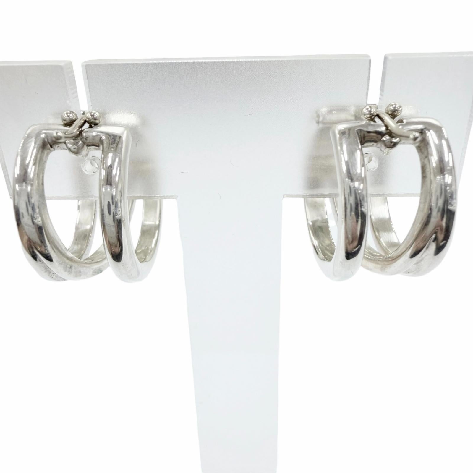 ティファニー Diagonal Hoop シルバー ピアス