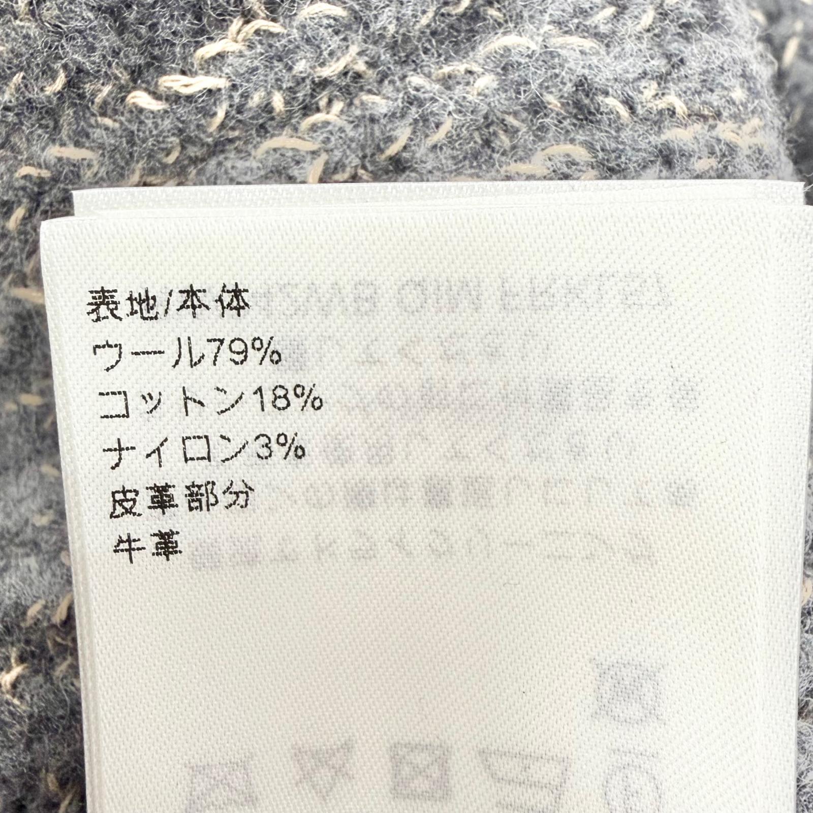 ルイヴィトン レザーパッチハイネックリブニットトップス
