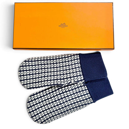 エルメス Hope Mitten ニットジャカード カシミヤグローブ