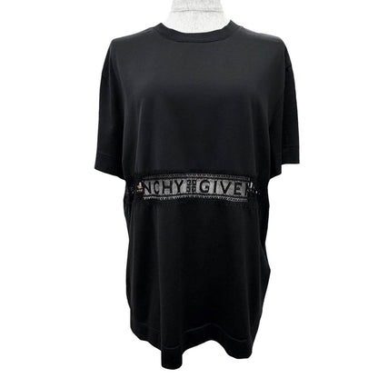 ジバンシィ ロゴレースディテール コットン半袖Tシャツ