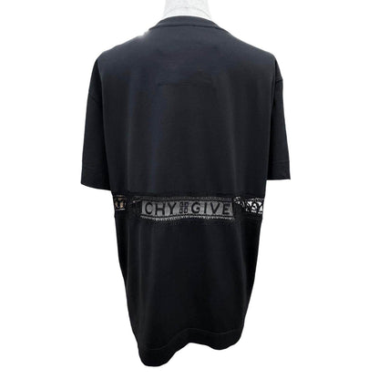ジバンシィ ロゴレースディテール コットン半袖Tシャツ
