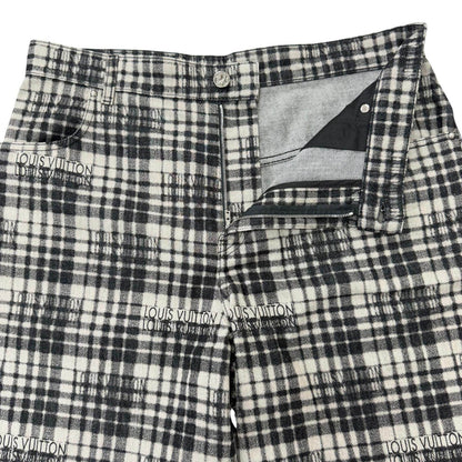 ルイヴィトン チェック レザーショートパンツ