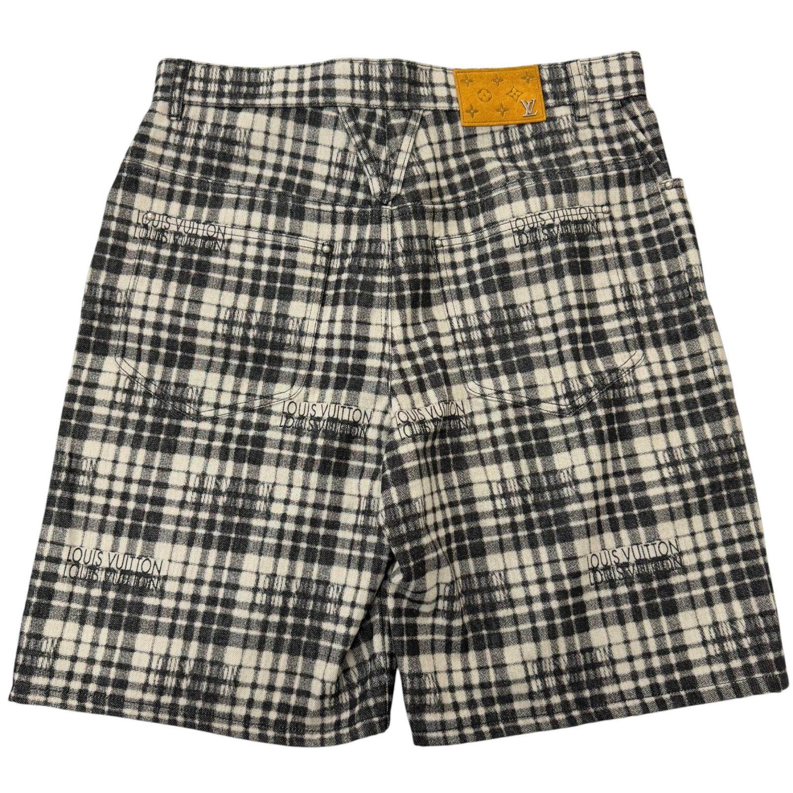 ルイヴィトン チェック レザーショートパンツ