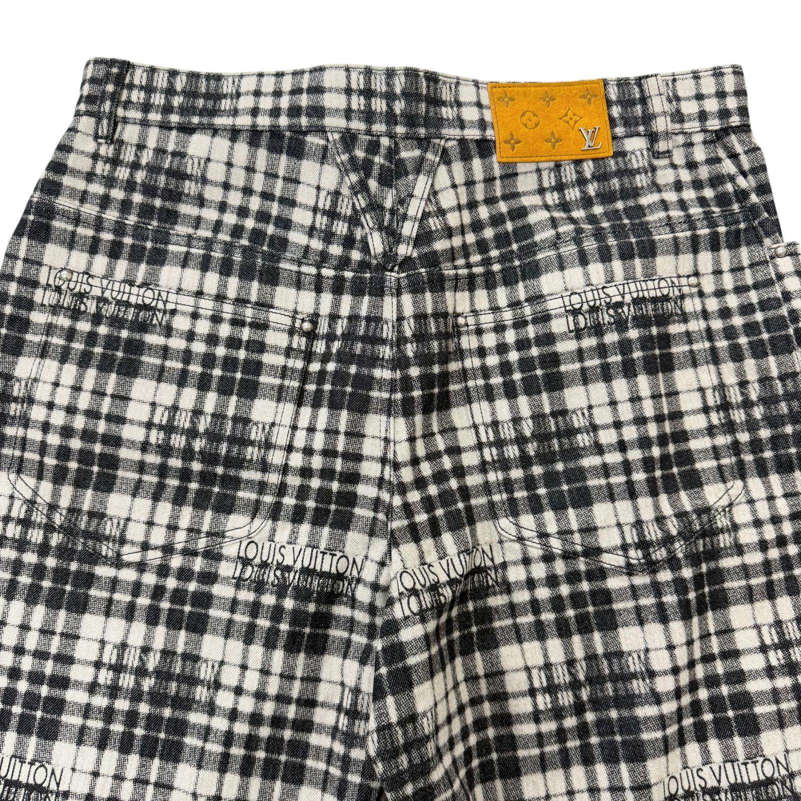 ルイヴィトン チェック レザーショートパンツ