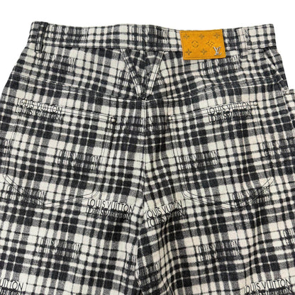 ルイヴィトン チェック レザーショートパンツ