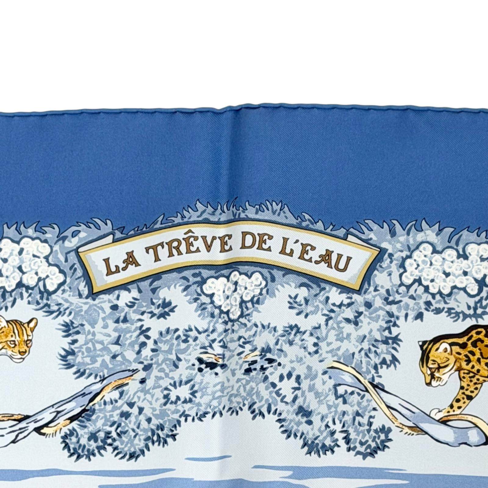 エルメス LA TREVE DE L EAU シルクスカーフ