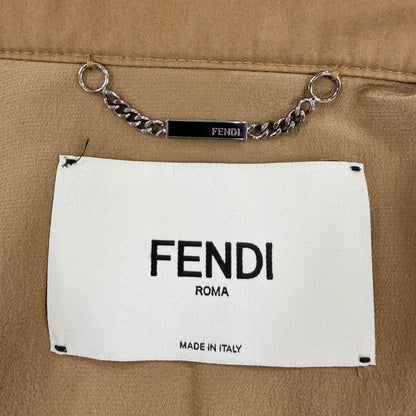 フェンディ レザートリムフードジャケット