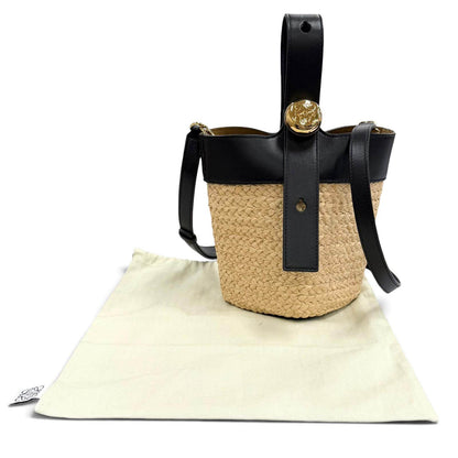 ロエベ Pebble Bucket Bag ラフィア ハンドバッグ