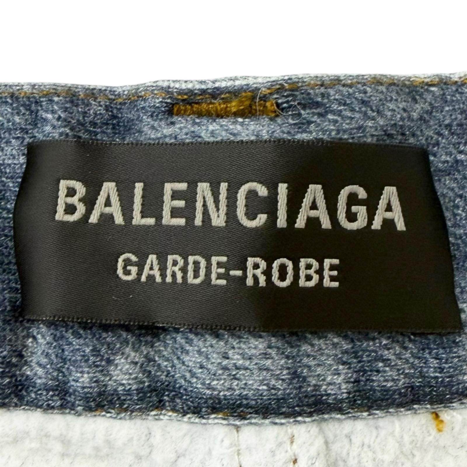 バレンシアガ Trompe l’oeil Denim コットンパンツ