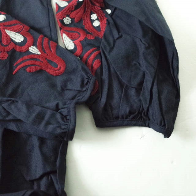 刺繍ロングシャツワンピース