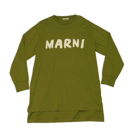 マルニ ロゴ クルーネック コットン長袖Tシャツ