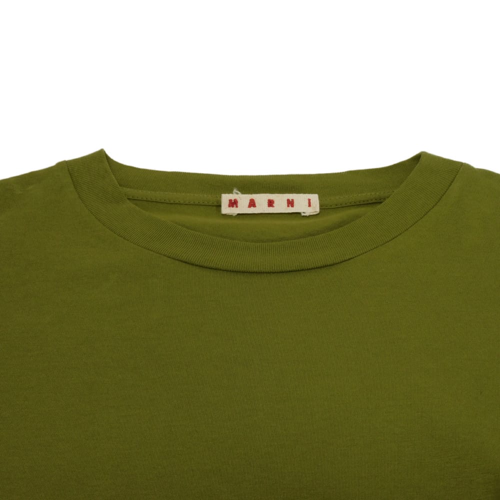 マルニ ロゴ クルーネック コットン長袖Tシャツ