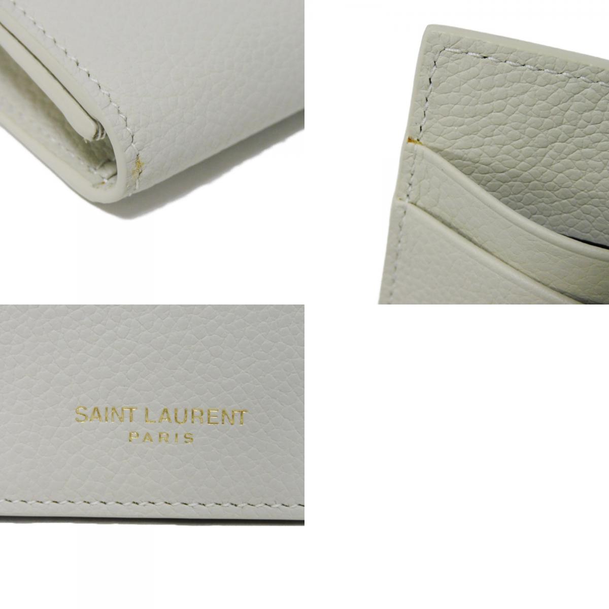 サン ローラン パリ 名刺入れ グレイン パウダー テクスチャード レザー カード ケース