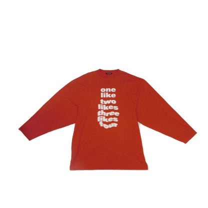 バレンシアガ ロゴ クルーネック コットン長袖Tシャツ