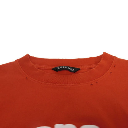 バレンシアガ ロゴ クルーネック コットン長袖Tシャツ
