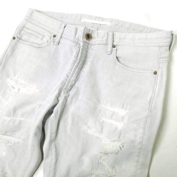 イージーンズ BOYFRIEND TAPERED 綿 ストレッチデニムパンツ