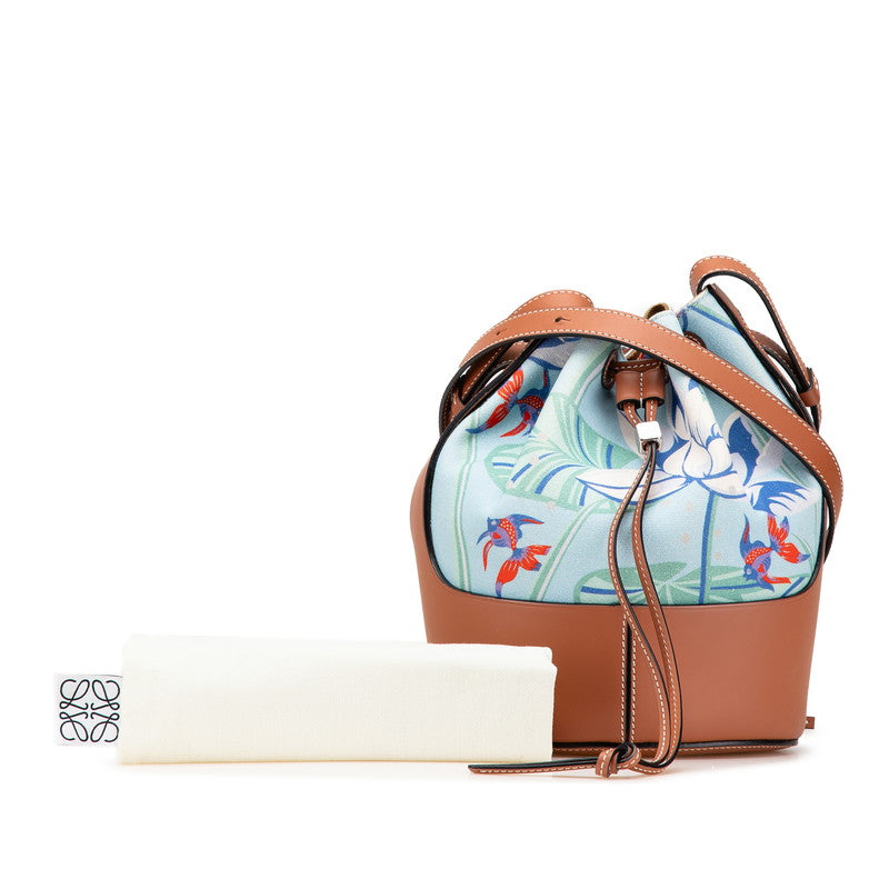 ロエベパウラズイビサアナグラムキャンバスレザーショルダーバッグ
