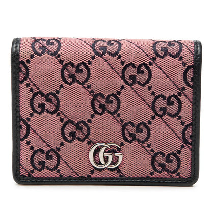 グッチ GGマーモント GGキャンバス レザー二つ折り財布