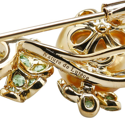 Clover Au750 ダイヤモンド ホワイト サウス シー パール グリーン グロシュラー ブローチ