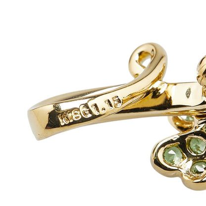 Clover Au750 ダイヤモンド ホワイト サウス シー パール グリーン グロシュラー ブローチ