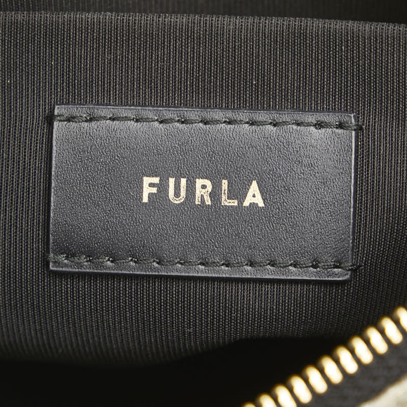 フルラ キャンバス レザー ショルダーバッグ