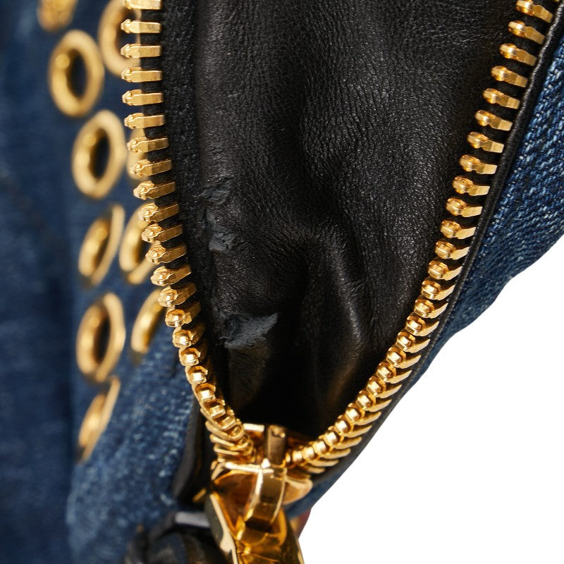 ミュウミュウ デニムレザーショルダーバッグ