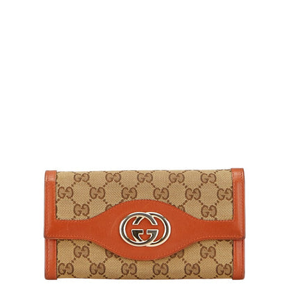 グッチ インターロッキングG GGキャンバス レザー 長財布