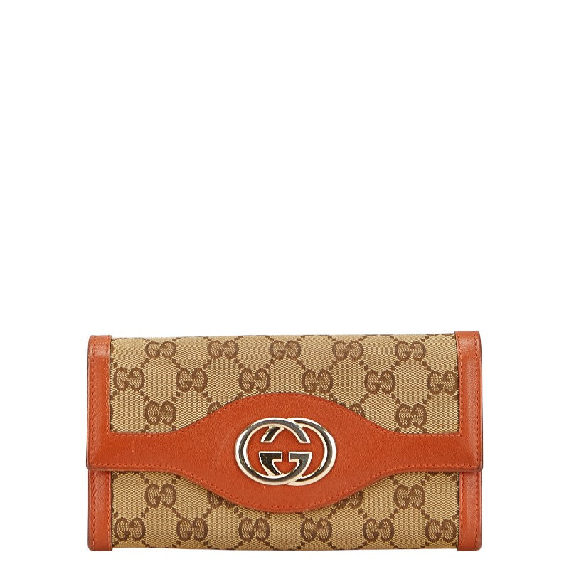 グッチ インターロッキングG GGキャンバス レザー 長財布