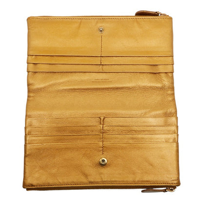 ボッテガ・ヴェネタイントレチャートレザー長財布