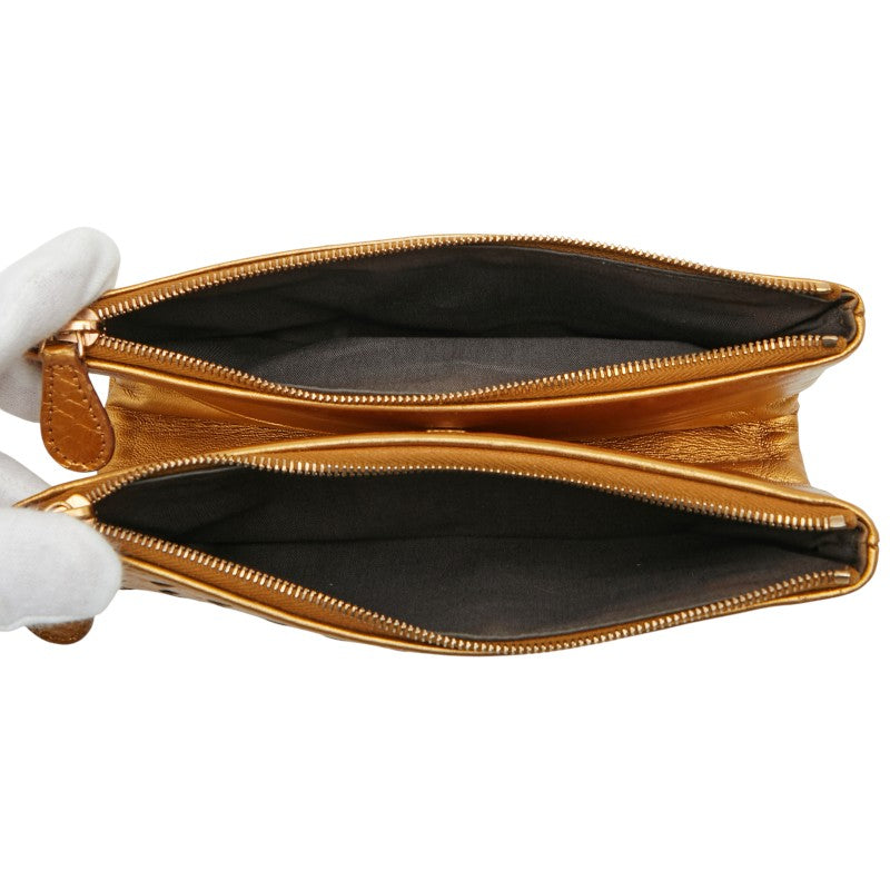 ボッテガ・ヴェネタイントレチャートレザー長財布