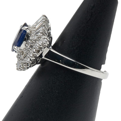 Pt900 プラチナ サファイア ダイヤモンド リング